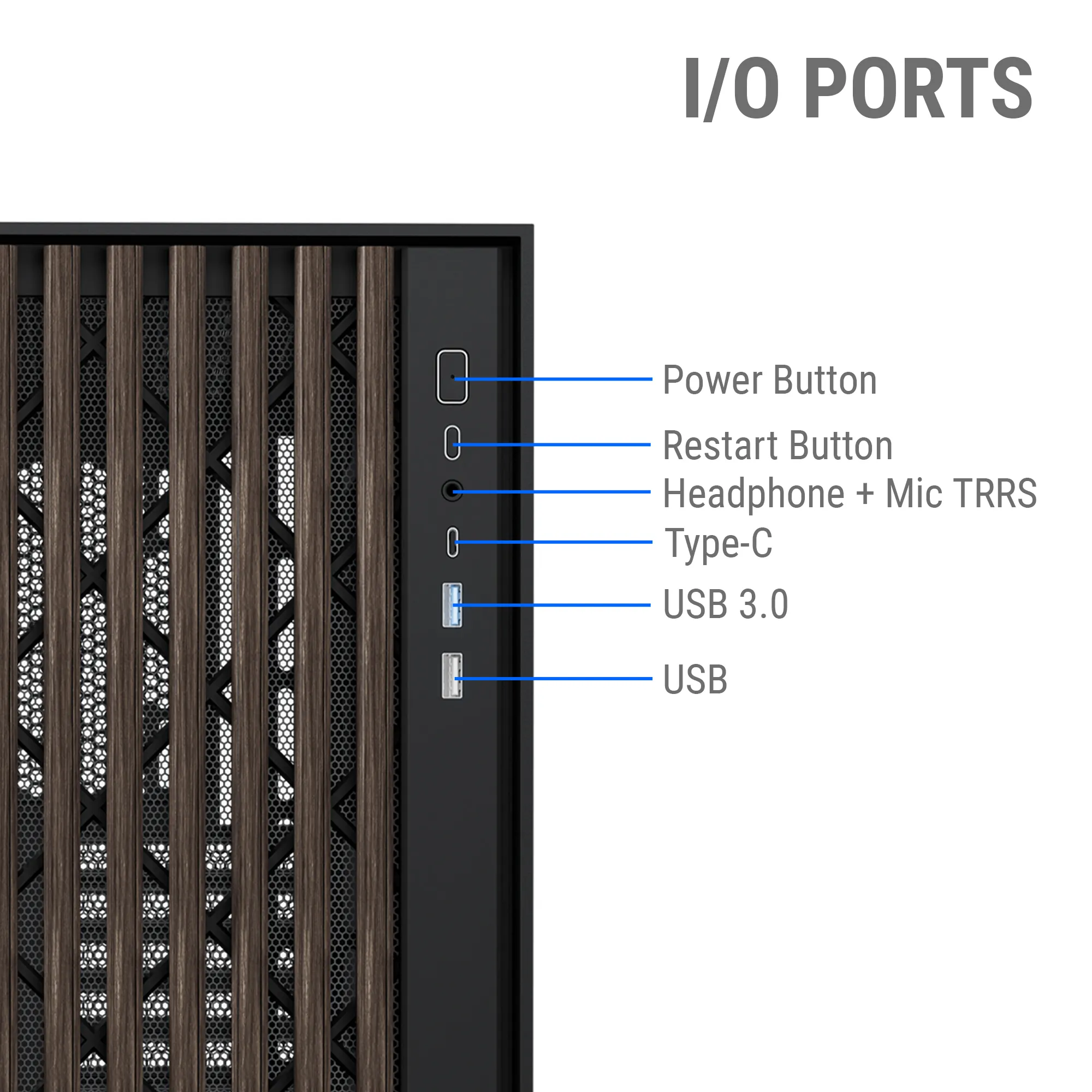 Ant Esports Mid Tower Cabinet (Mid-Tower ATX, Micro-ATX, Mini-ITX) Black Cabinet view 3